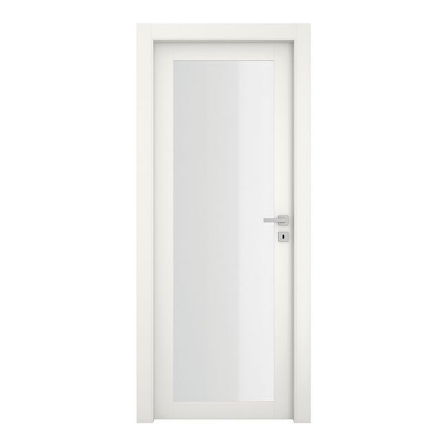 Leroymerlin Porta tamburata battente Glass vetrata bianco L 80 x H 210 cm sinistra Fino Al -60%