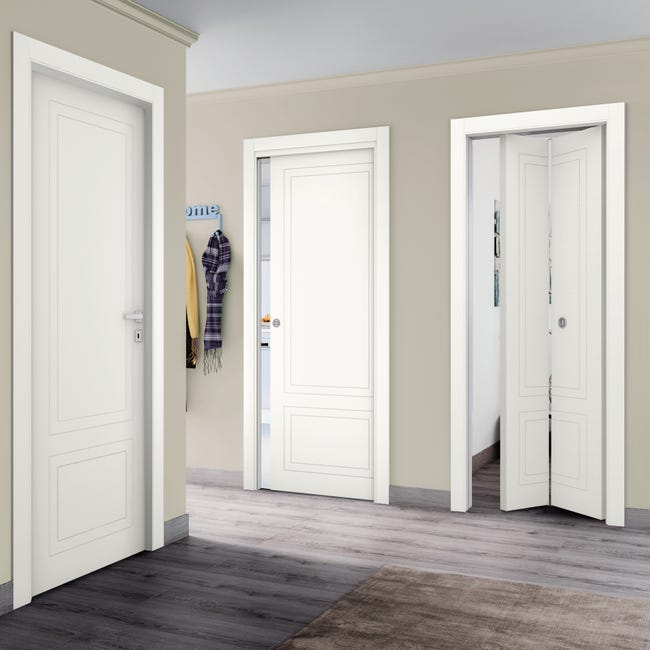 Leroymerlin Porta tamburata scorrevole Nobel bianco L 80 x H 210 cm reversibile Novità