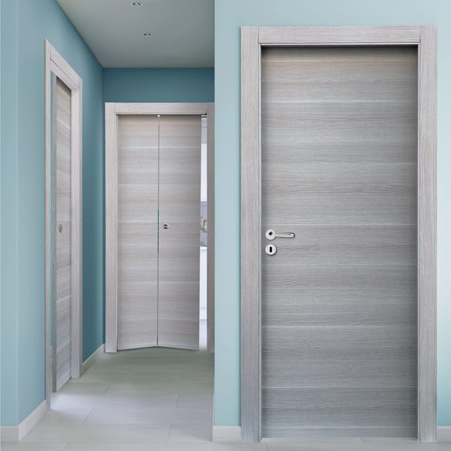 Leroymerlin Porta battente Corn rovere grigio L 90 x H 210 cm reversibile Online