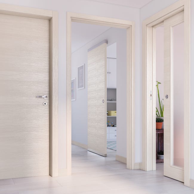 Leroymerlin Porta tamburata battente Lucad grano L 70 x H 210 cm reversibile In Vendita