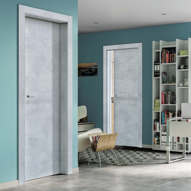 Leroymerlin Porta scorrevole Cemento cemento grigio L 70 x H 210 cm reversibile Saldi