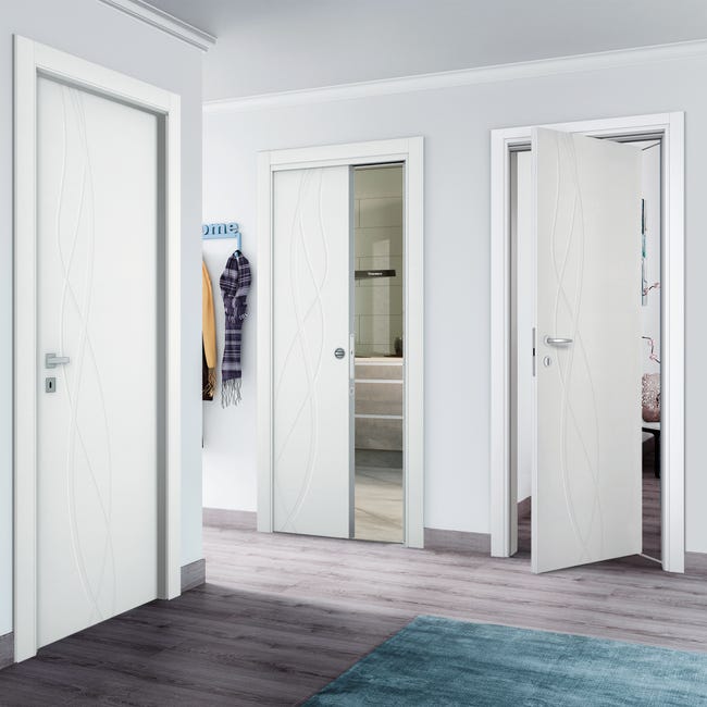 Leroymerlin Porta tamburata scorrevole Dna bianco L 70 x H 210 cm reversibile Vendita Calda