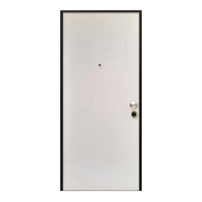 Leroymerlin Porta blindata MASTER Square L 80 x H 200 cm bianco apertura sinistra Vendita Economica