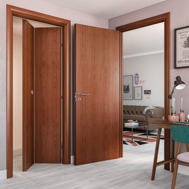 Leroymerlin Porta pieghevole a libro simmetrica Rose ciliegio L 80 x H 210 cm sinistra Nuova