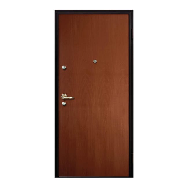 Leroymerlin Porta blindata MASTER Hanger L 85 x H 200 cm noce apertura sinistra Italia