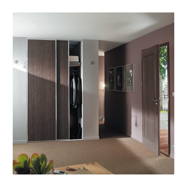 Leroymerlin Kit anta scorrevole con binario Florida 2 ante marrone L 120 x H 270 cm Online