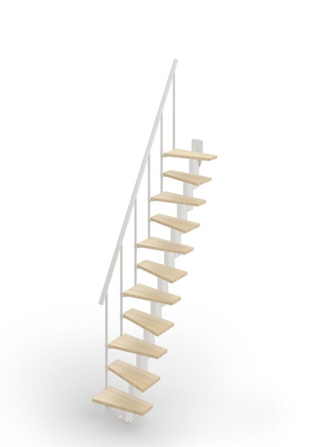 Leroymerlin Scala a rampa passo giapponese Saba larghezza 60 cm struttura in metallo bianco gradini in legno legno colorato chiaro Nuova