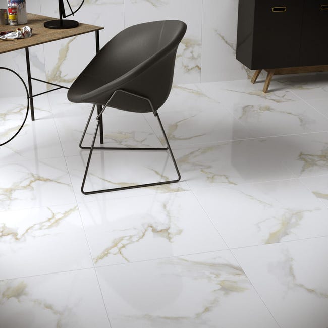 Leroymerlin Piastrella da pavimento e rivestimento interno rettificato Fantastica in gres porcellanato oro 60 x 60cm Sp. 9 mm traffico medio forte (pei 3/5) R9 Shopping Online