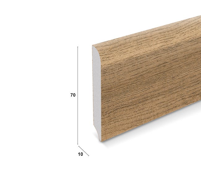 Leroymerlin Battiscopa Sestriere in pvc rovere antico Sp 1 mm x H 7 x L 240 cm / 2.4 m Offerta
