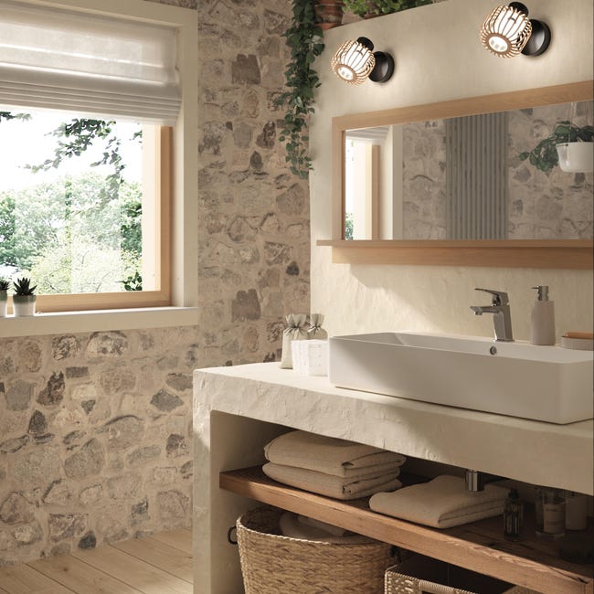 Leroymerlin Rivestimento decorativo in gres porcellanato Rocce beige da interno / esterno Italy