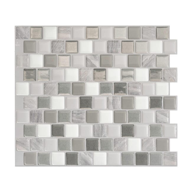 Leroymerlin Piastrella adesiva Brixia Casoria SMART TILES grigio 22.48 x 25.91 cm spessore 2 mm confezione da 4 pezzi Qualità