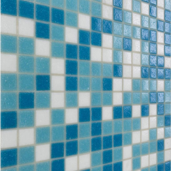 Leroymerlin Mosaico in vetro Classic Mix Swim blu e bianco L 32.7 x L 32.7cm x Sp. 4 mm 20 pezzi Promozione