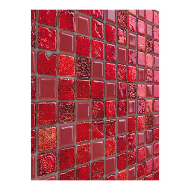 Leroymerlin Mosaico in pietra Lacca Rossa rosso L 30 x L 30cm x Sp. 8 mm Spedizione Gratuita