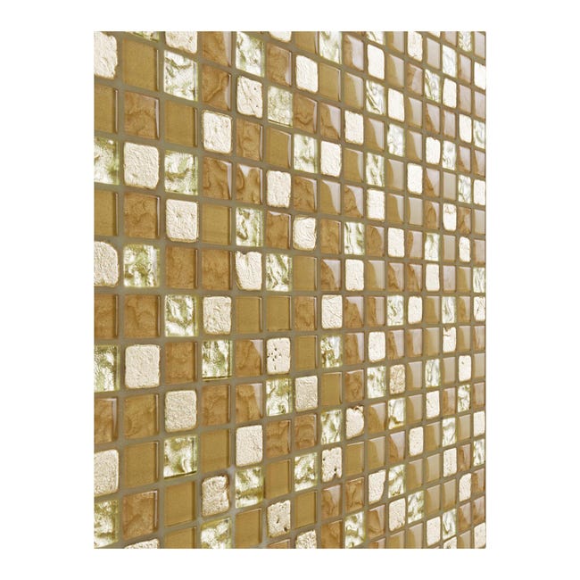 Leroymerlin Mosaico in pietra Crystal oro L 30 x L 30cm x Sp. 8 mm Presa