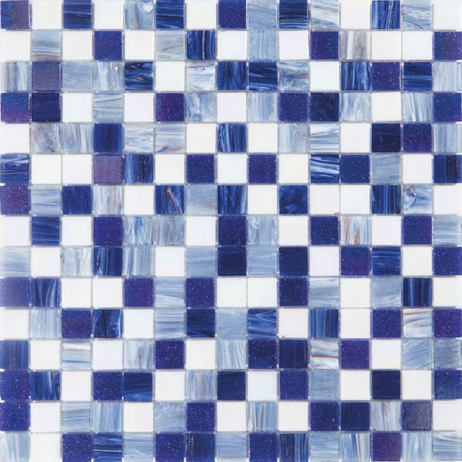 Leroymerlin Mosaico in vetro Chiffon blu e bianco e azzurro L 30 x L 31.8cm x Sp. 4 mm Acquista Ora