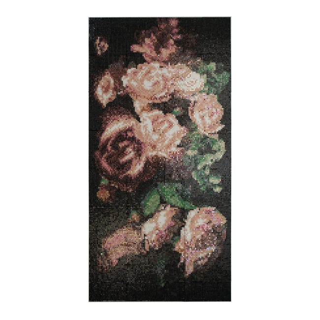 Leroymerlin Mosaico in vetro Bouquet Rosa 120x240 cm decoro completo multicolore L 30 x L 30cm x Sp. 4 mm 32 pezzi Promozione Limitata