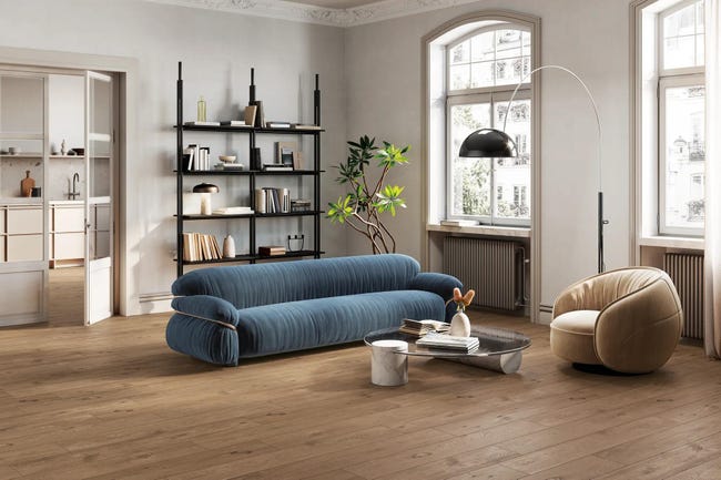 Leroymerlin Piastrella da pavimento e rivestimento interno rettificato Fable in gres porcellanato smaltato opaco marrone 120 x 20cm Sp. 9 mm traffico intenso (pei 4/5) R9 Vendita Economica