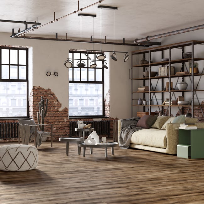 Leroymerlin Pavimento laminato ARTENS DESIGN Orebro marrone resistente all'acqua Sp 8mm In Saldo