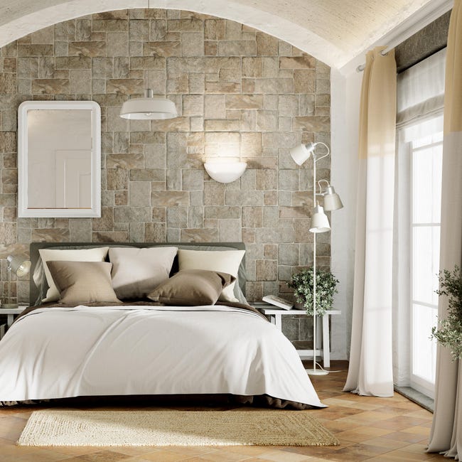 Leroymerlin Rivestimento decorativo in gres porcellanato Muro di Siena beige da esterno Italy