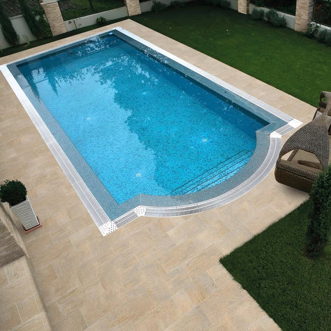 Leroymerlin Piastrella da pavimento esterno Barge in gres porcellanato opaco beige 60 x 30cm Sp. 8.5 mm traffico molto intenso (pei 5/5) R11 In Linea