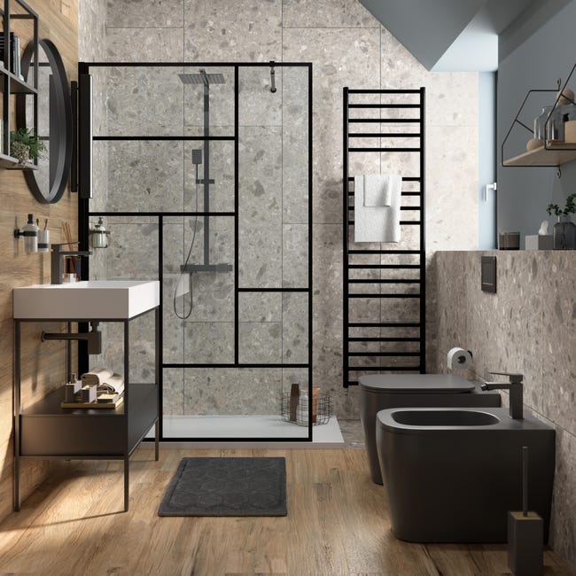 Leroymerlin Rubinetto per bidet Studio nero spazzolato lucido SENSEA Presa