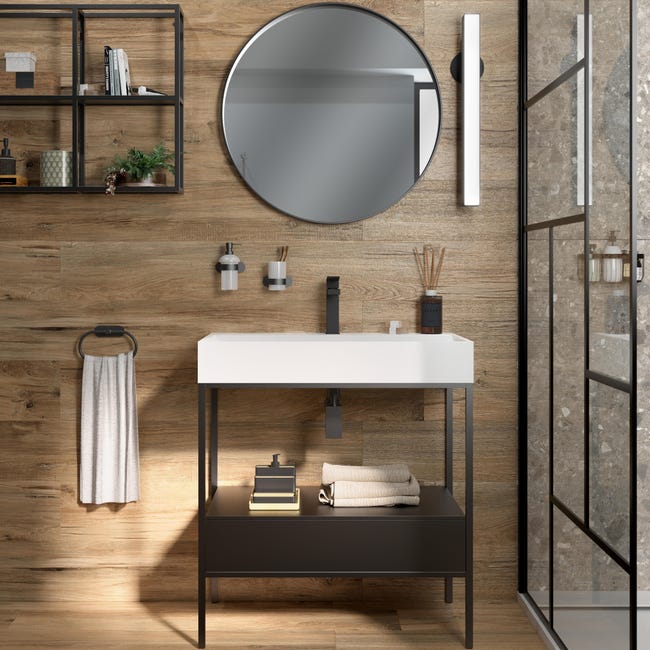 Leroymerlin Rubinetto per lavabo a canna media Studio nero spazzolato opaco SENSEA H 16 cm I Più Venduti