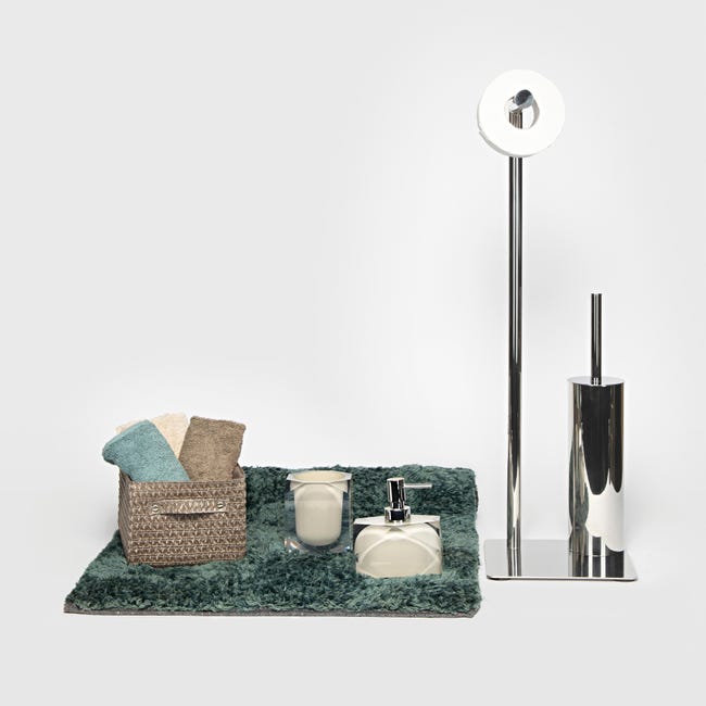 Leroymerlin Piantana porta rotolo e porta scopino wc Poseidon inox lucido Negozio
