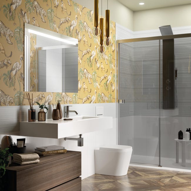 Leroymerlin Vaso WC filomuro SENSEA compacta sedile incluso P 55 x L 36 x H 39.5 cm bianco In Saldo
