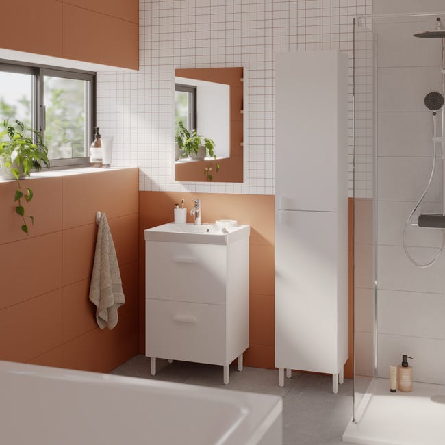 Leroymerlin Lavabo integrale a incasso bacino al centro rettangolare Easy L 51.4 x H 6 x P 42.4 cm in ceramica bianco Super sconto