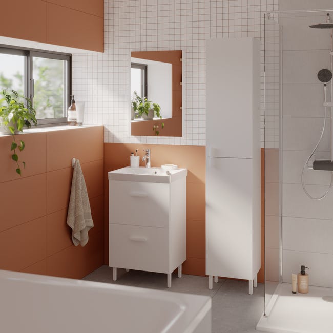 Leroymerlin Lavabo integrale a incasso bacino al centro rettangolare Easy L 51.4 x H 6 x P 42.4 cm in ceramica bianco Super sconto