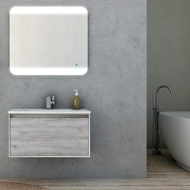 Leroymerlin Lavabo da appoggio New a incasso rettangolare in ceramica L 75 x P 46 x H 1.8 cm bianco Officina