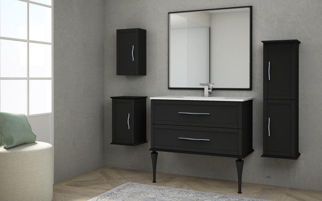 Leroymerlin Piedino mobili da bagno (componibile) Tiffany in legno H 35 cm 2 pezzi Spedizione Gratuita