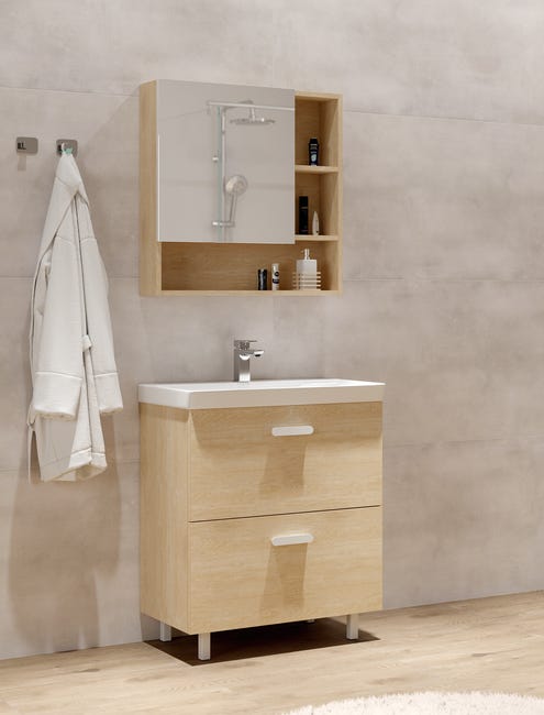 Leroymerlin Lavabo integrale a incasso bacino al centro rettangolare Easy L 71.4 x H 15.5 x P 42.4 cm in ceramica bianco Pezzi Unici
