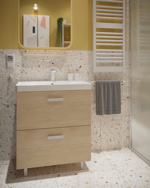 Leroymerlin Lavabo integrale a incasso bacino al centro rettangolare Easy L 71.4 x H 15.5 x P 42.4 cm in ceramica bianco Pezzi Unici