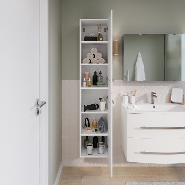 Leroymerlin Mobile da bagno sotto lavabo Perla bianco laccato opaco L 81.2 x H 53.7 x P 47.5 cm 2 cassetti lavabo non incluso Promozione Limitata