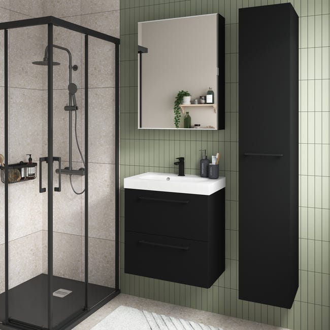 Leroymerlin Anta mobile da bagno nero SENSEA L 30 x H 172.9 x Sp 1.8 cm Affare Del Giorno