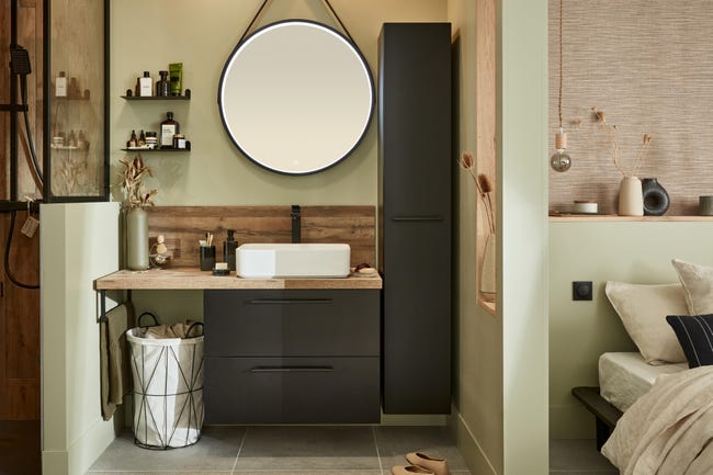 Leroymerlin Anta mobile da bagno nero SENSEA L 30 x H 172.9 x Sp 1.8 cm Affare Del Giorno