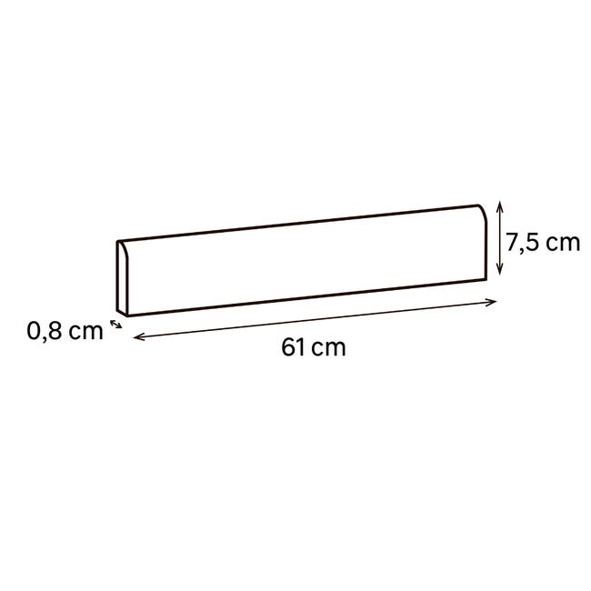 Leroymerlin Piastrella battiscopa Karin colore grigio H 7.5 x L 123 cm x Sp 8 mm Offerte
