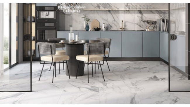 Leroymerlin Piastrella da pavimento e rivestimento interno rettificato Statuario in gres porcellanato bianco 60 x 60cm Sp. 8 mm traffico medio (pei 2/5) R9 Saldi