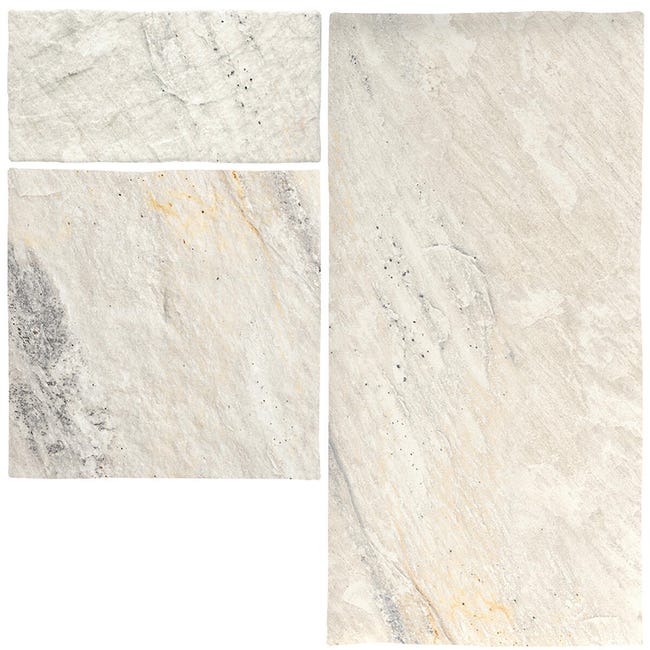 Leroymerlin Piastrella da pavimento e rivestimento esterno Crystal in gres porcellanato opaco bianco e beige 50 x 25cm Sp. 9 mm traffico intenso (pei 4/5) R11 Vendite stagionali