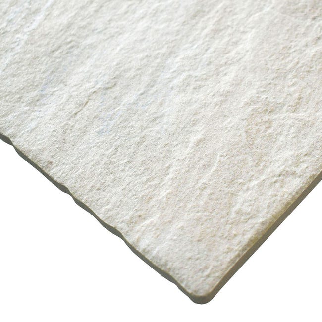 Leroymerlin Piastrella da pavimento e rivestimento esterno Crystal in gres porcellanato opaco bianco e beige 50 x 25cm Sp. 9 mm traffico intenso (pei 4/5) R11 Vendite stagionali