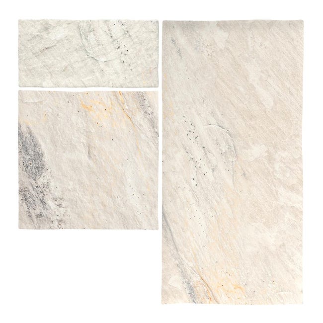Leroymerlin Piastrella da pavimento e rivestimento esterno Crystal in gres porcellanato opaco bianco e beige 50 x 25cm Sp. 9 mm traffico intenso (pei 4/5) R11 Vendite stagionali