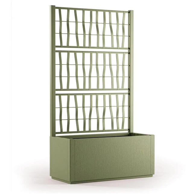 Leroymerlin Fioriera con grigliato ETHICA STEFANPLAST in polipropilene verde oliva H 140 x L 80 x P 36 cm