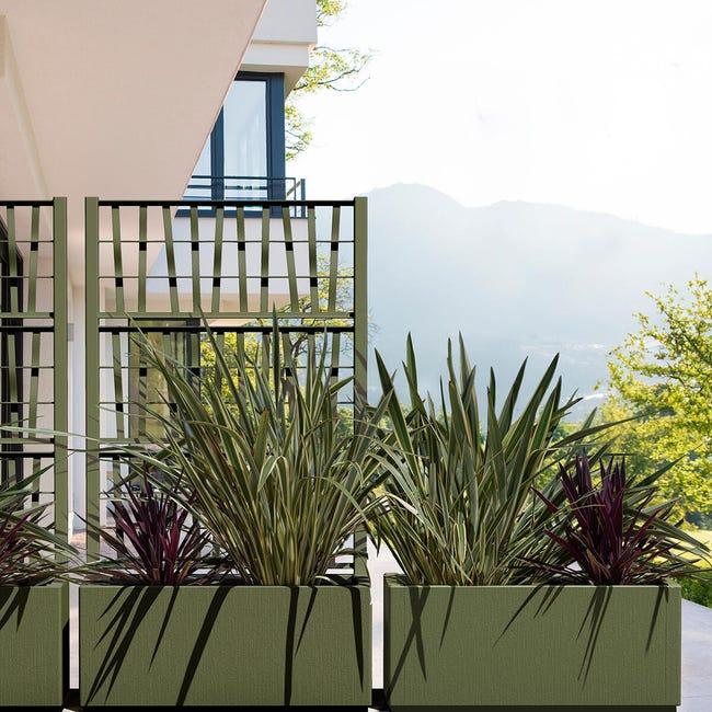 Leroymerlin Fioriera con grigliato ETHICA STEFANPLAST in polipropilene verde oliva H 140 x L 80 x P 36 cm Super Saving Price