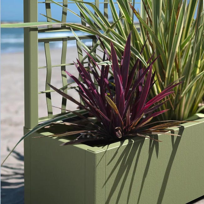 Leroymerlin Fioriera con grigliato ETHICA STEFANPLAST in polipropilene verde oliva H 140 x L 80 x P 36 cm Super Saving Price