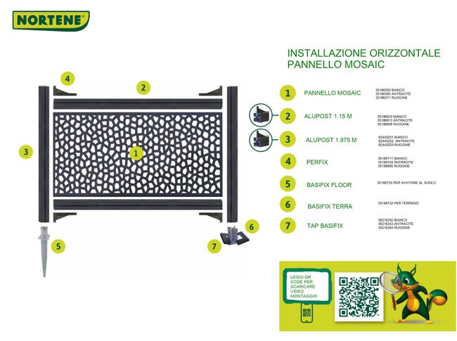 Leroymerlin Palo terminale MOSAIC PRIVAT in polipropilene Bianco H 12.5 x L 12.5 x P 12.5 cm 2 pezzi Ritorno libero