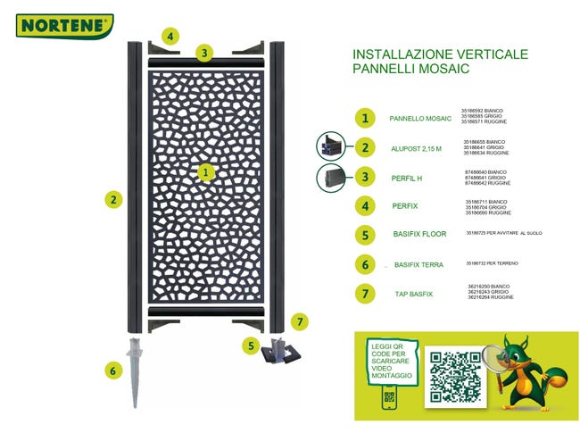 Leroymerlin Palo terminale MOSAIC PRIVAT in polipropilene Bianco H 12.5 x L 12.5 x P 12.5 cm 2 pezzi Ritorno libero