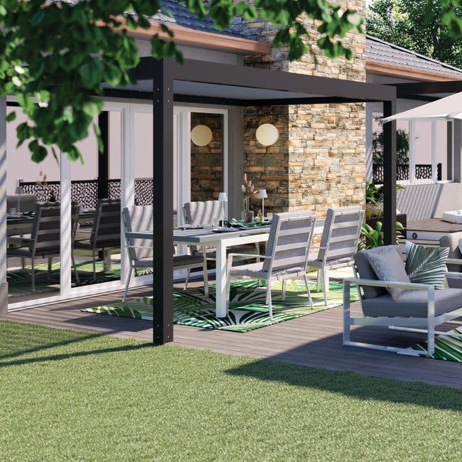 Leroymerlin Palo in ALLUMINIO NORTENE MOSAIC/PRIVAT posta con tacche H 120 cm x L 6 cm x L 6 cm grigio Promozione temporanea