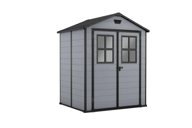 Leroymerlin Casetta da giardino KETER in polipropilene Exclusive Grigio chiaro con porta doppio battente superficie totale 2.81 m² e spessore parete 16 mm Solo un giorno rimasto