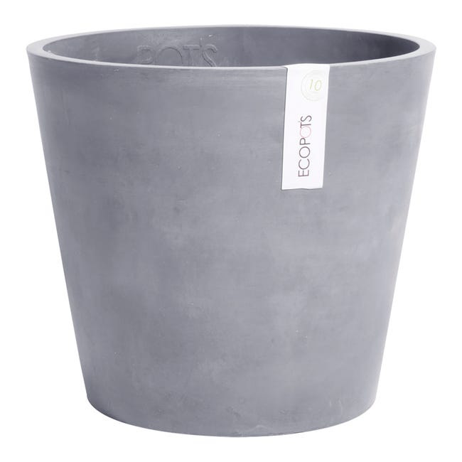 Leroymerlin Vaso per piante e fiori AMSTERDAM ECOPOT'S in resina grigio H 26.5 cm Ø 30 cm Italy